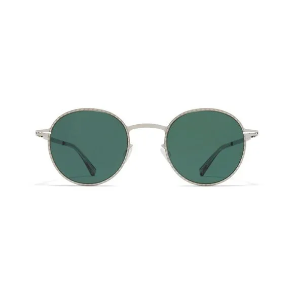 MYKITA Sunglasses - NIS in Shiny Silver w/ Darkgreen Solid Lenses